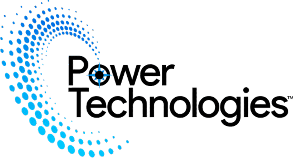 power technology logo blue black