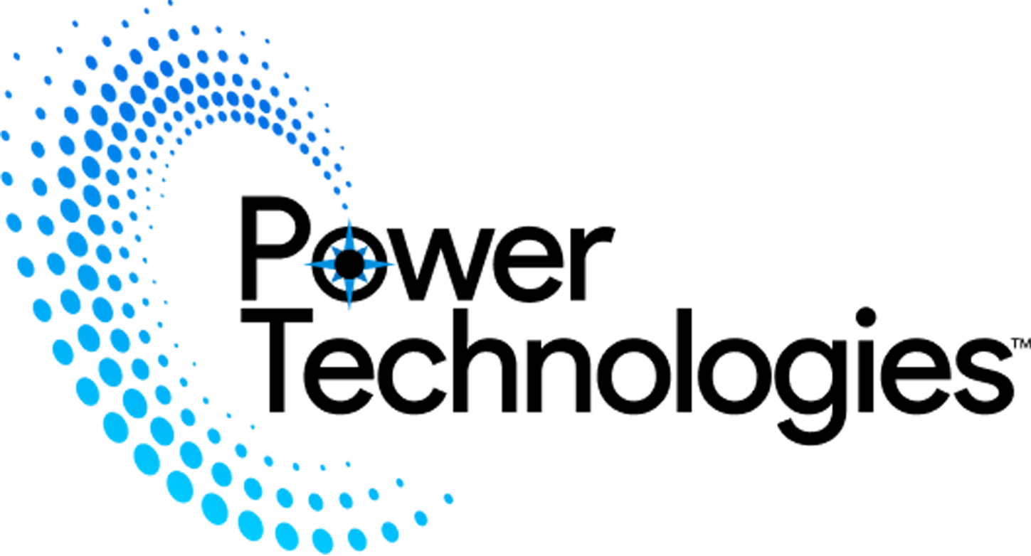 Home power technology logo blue black